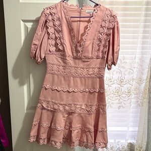 Endless Rose Pink Lace Mini Dress